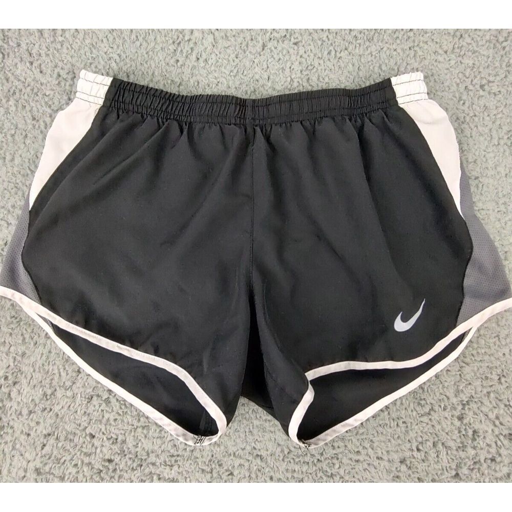 Nike Dri Fit Shorts Women's M Black/White Running Athletic w/ Liner & Drawstring